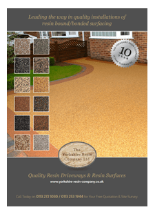Front page of our PDF Brochure for Resin Bound/Bonded Surfacing