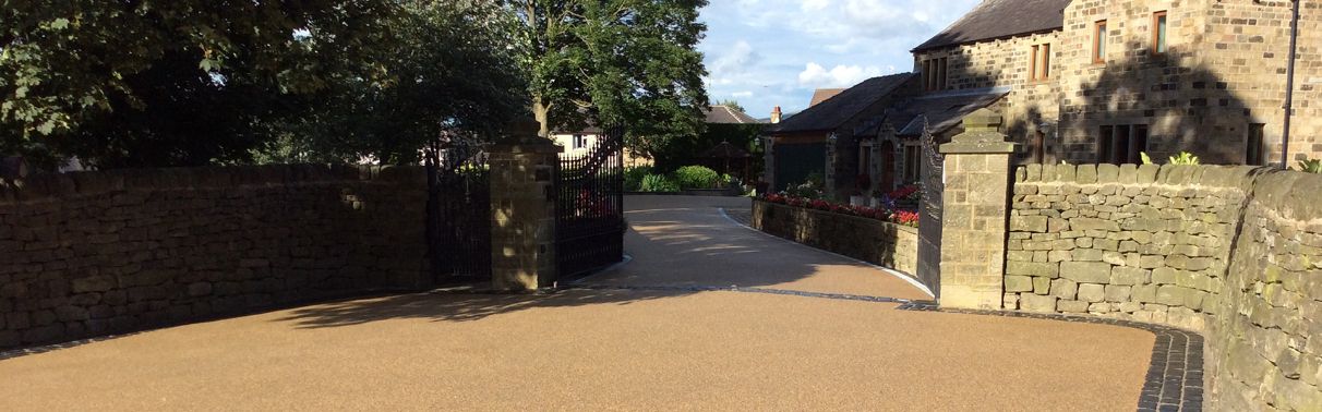 resin driveway with gates